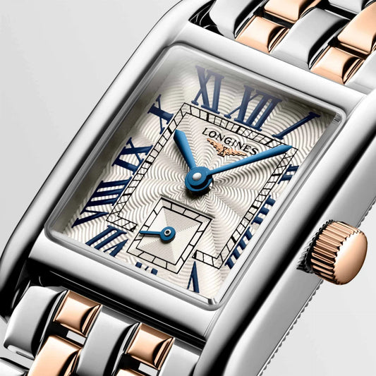 Longines Uhr Mini Dolcevita 21,50x29,00mm silber Quarz 18kt Gold Stahl L5.200.5.71.7