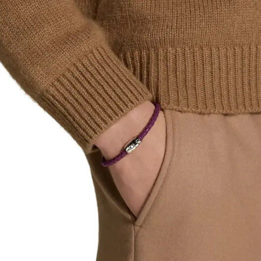 Montblanc Armband aus Stahl mit 3 Ringen und Leder Meisterstück Cassis Größe S 13431360