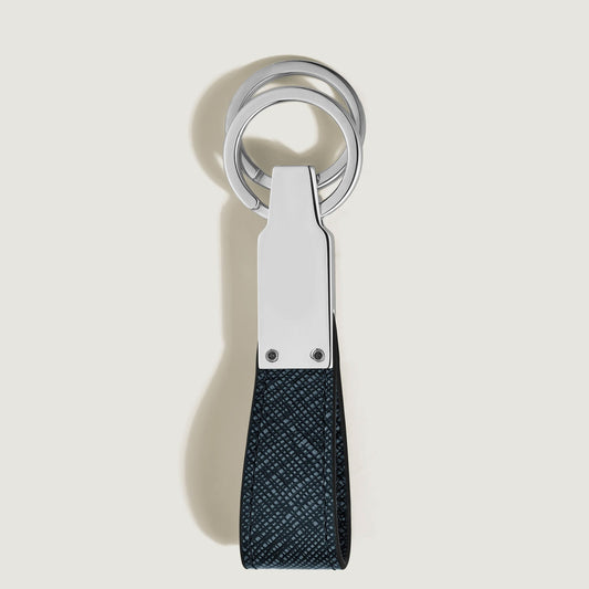 Montblanc Schlüsselanhänger mit Schlaufe Sartorial Tweed Blau 220397