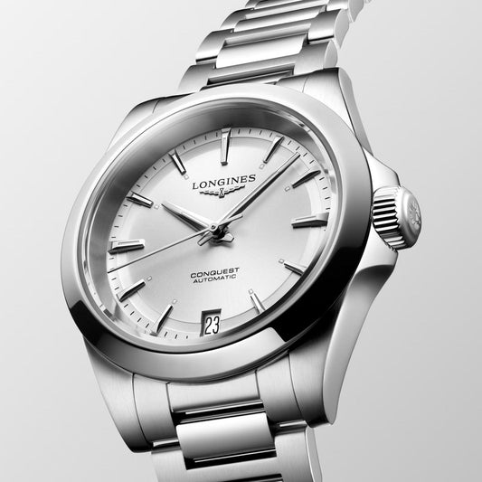 Longines Armbanduhr Conquest 2023 34mm Silber Automatik Edelstahl L3.430.4.72.6