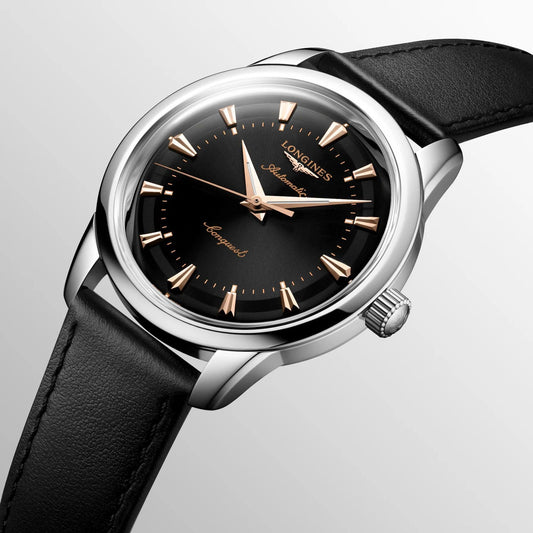 Longines Uhr Conquest Heritage 40mm schwarz Automatik Stahl L1.650.4.52.2