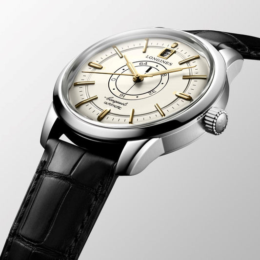 Longines Uhr Conquest Heritage Central Power Reserve 38mm champagnerfarben Automatik Stahl L1.648.4.78.2