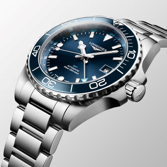 Longines Uhr Hydroconquest GMT 41mm Blau Automatik Stahl L3.790.4.96.6