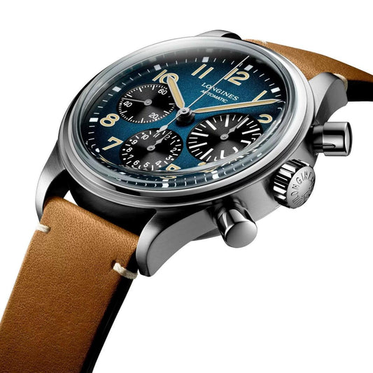 Longines Uhr The Longines Avigation BigEye 41mm Petroleum Automatik-Chronograph Titan L2.816.1.93.2