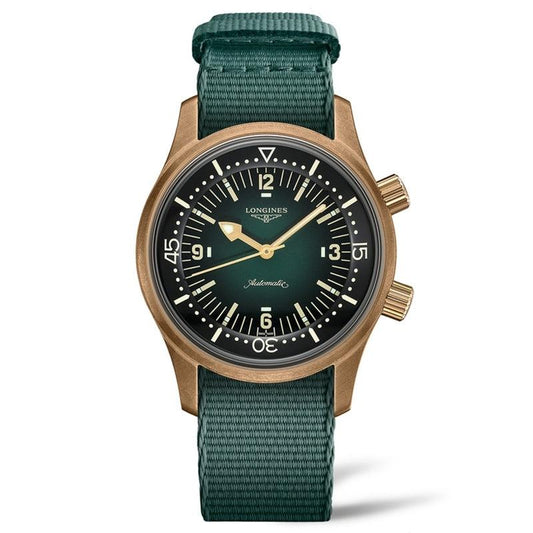 Longines Uhr The Longines Legend Diver 42mm grün Automatik Bronze Titan L3.774.1.50.2