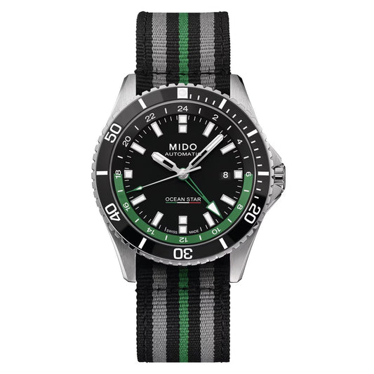 Mido Ocean Star GMT 44mm schwarze Automatikuhr Stahl Limited Edition 000/250 M026.629.11.051.03