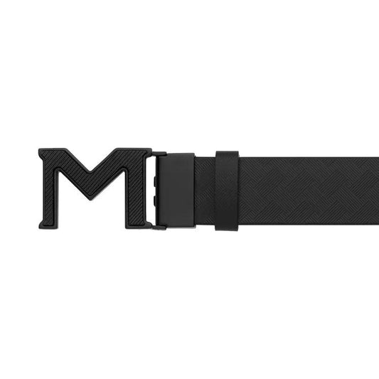 Montblanc Wendbarer Gürtel mit M Schließe Extrem 3.0 schwarz/schwarz glatt 198646