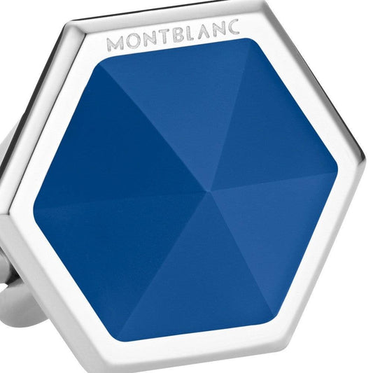 Montblanc Manschettenknöpfe Sartorial Blau-Achat Stahl 118600