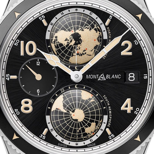 Montblanc Uhr 1858 Geosphere Automatic UTC 42mm schwarz Automatik Stahl 117837