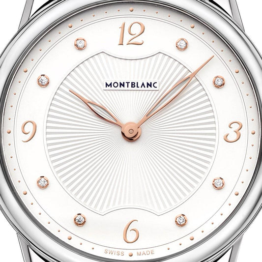 Montblanc Damenuhr Bohème Quarz 34mm Stahl Krokodil schwarz 123868