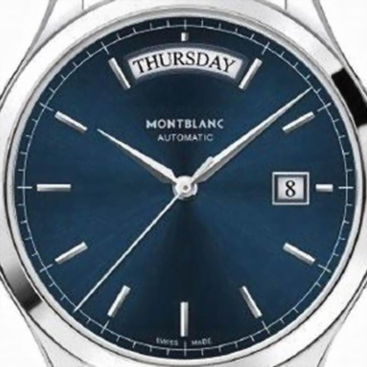 Montblanc Armbanduhr Heritage Chronometrie 38mm blau Automatik Stahl 118225