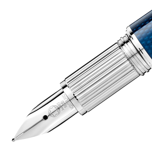 Montblanc Füllfederhalter StarWalker Blue Planet Metal Doué Edelstahl blaues Harz Feder M 125284