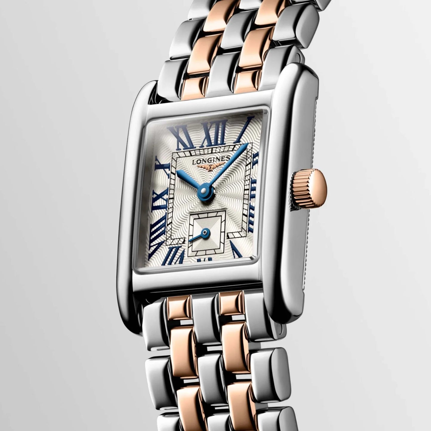 Longines Uhr Mini Dolcevita 21,50x29,00mm silber Quarz 18kt Gold Stahl L5.200.5.71.7
