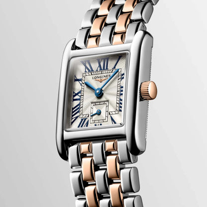 Longines Uhr Mini Dolcevita 21,50x29,00mm silber Quarz 18kt Gold Stahl L5.200.5.71.7