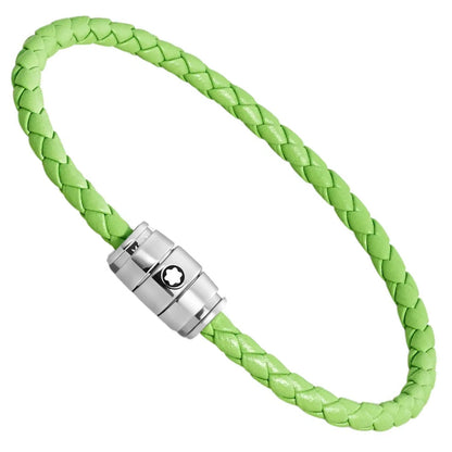 Montblanc Armband Edelstahl 3 Ringe und Leder Meisterstück Lime Größe L 13429268
