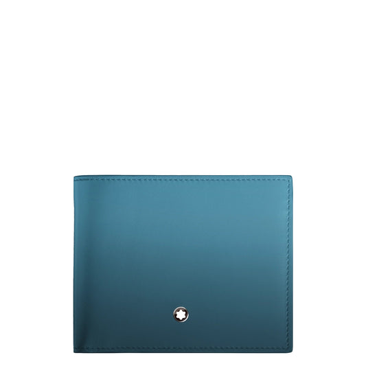 Montblanc Geldbörse 6 Fächer Meisterstück rauchblau verlaufend 199266