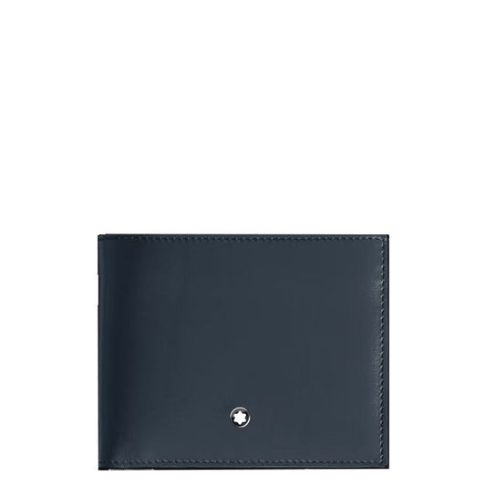 Montblanc Geldbörse 6 Fächer Leder Meisterstück Samtblau 220446