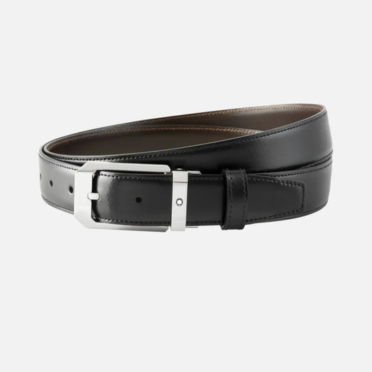 Montblanc wendbarer Gürtel aus Leder schwarz/braun 30 mm 116579