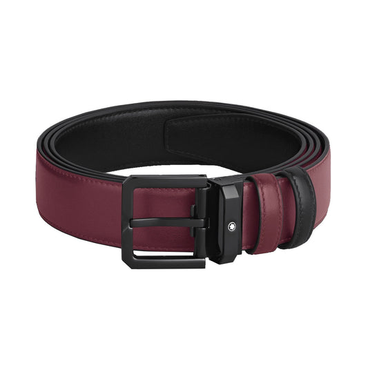 Montblanc Wendegürtel 35 mm Leder Schwarz/Cassis 199651