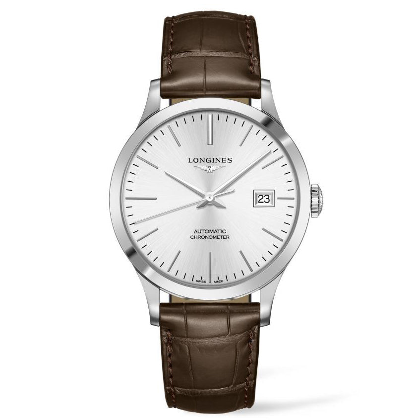 Longines Record Collection 40 mm silber automatik Stahl L2.821.4.72.2