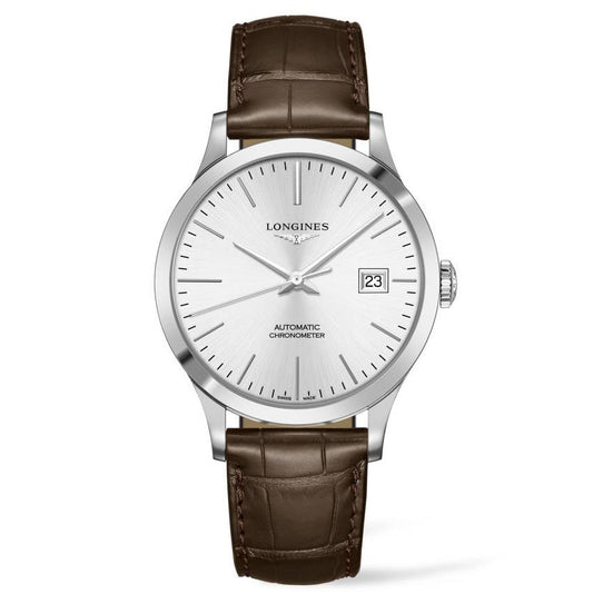 Longines Record Collection 40 mm silber automatik Stahl L2.821.4.72.2