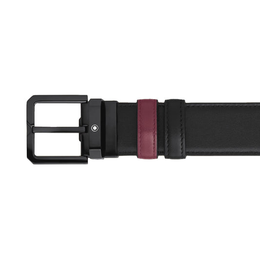 Montblanc Wendegürtel 35 mm Leder Schwarz/Cassis 199651