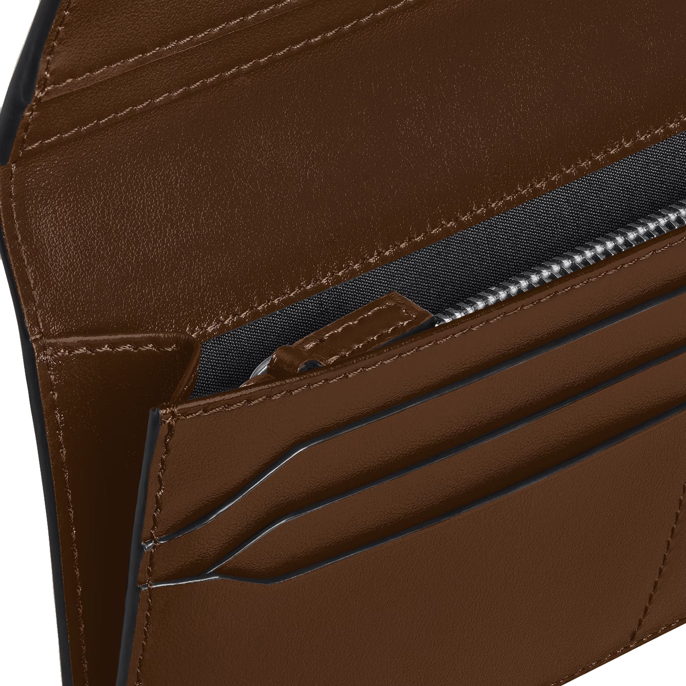 Montblanc Geldbörse 14 Fächer Meisterstück, Reißverschlusstasche braun verlaufend 220318