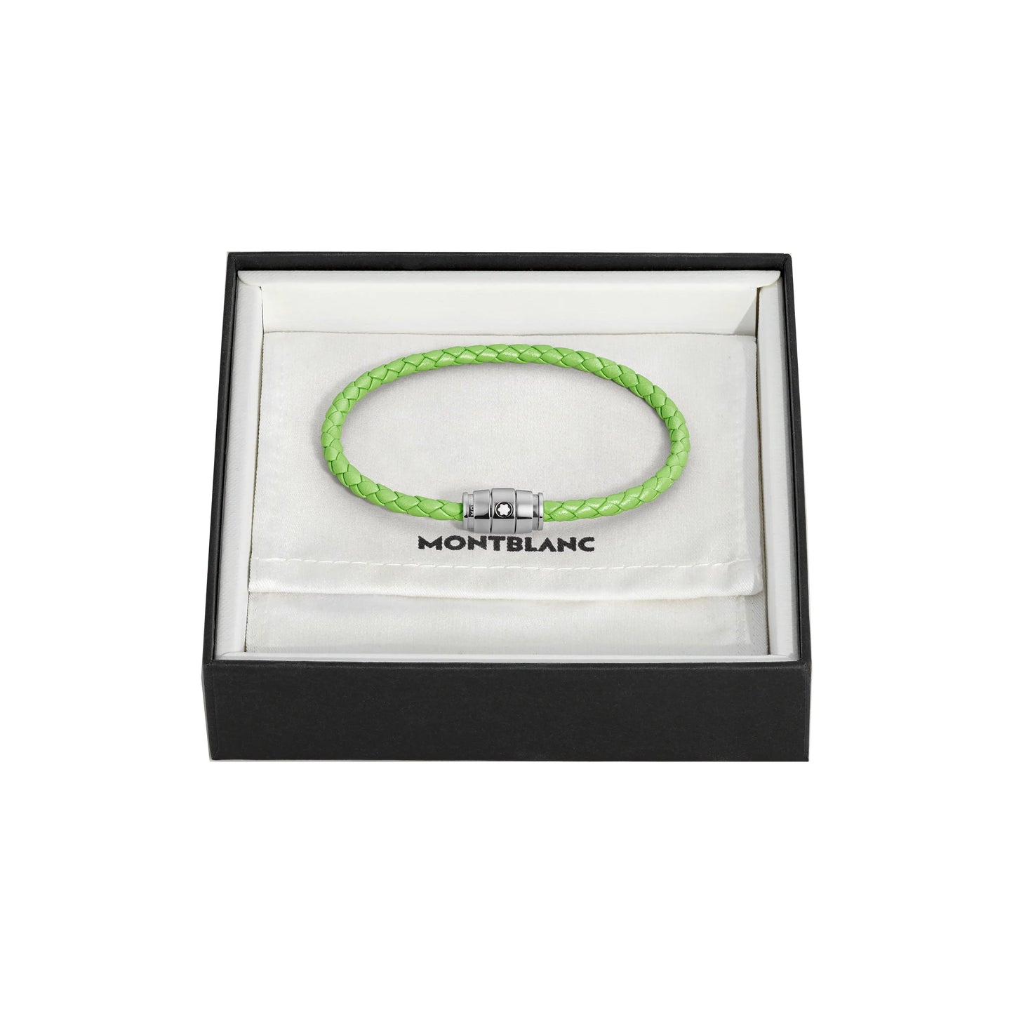 Montblanc Armband Edelstahl 3 Ringe und Leder Meisterstück Lime Größe L 13429268