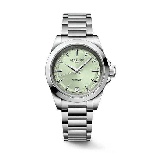 Longines Uhr Conquest 34mm grün Automatik Stahl L3.430.4.02.6