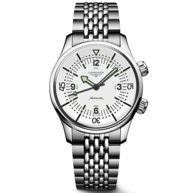Longines Uhr Legend Diver 38mm Weiß Automatik Stahl L3.764.4.99.6