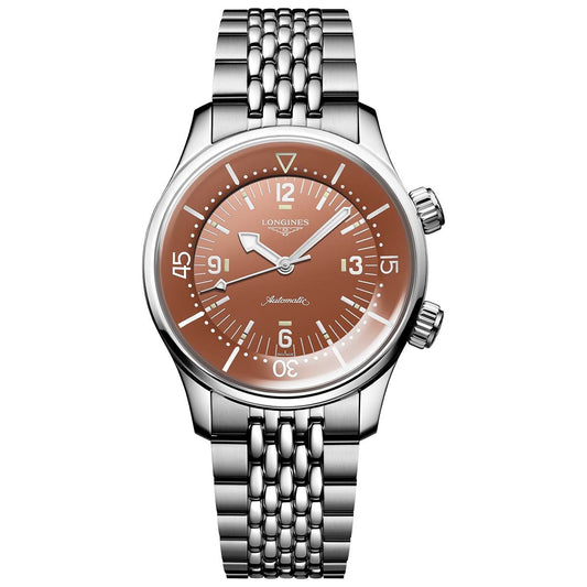 Longines Armbanduhr Legend Diver 39mm Terrakotta Automatik Stahl L3.764.4.96.6