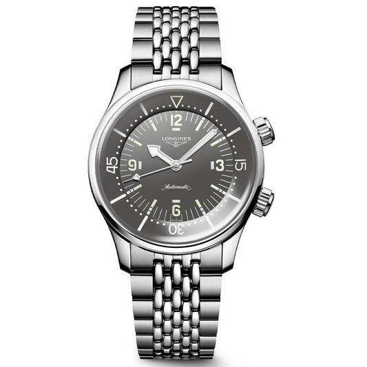 Longines Legend Diver Uhr 39mm Grau Automatik Edelstahl L3.764.4.99.6