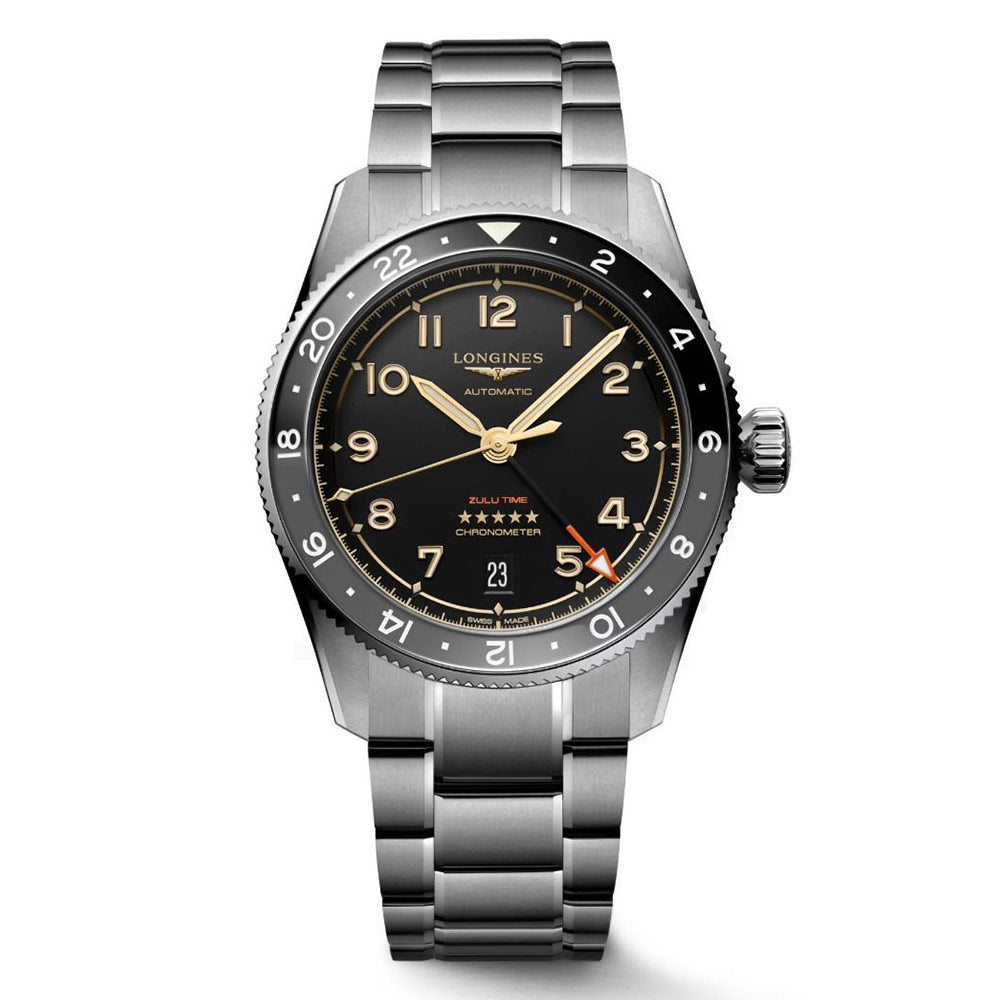 Longines Spirit Zulu Time 39mm Anthrazit Automatik Titan Uhr L3.802.1.53.6