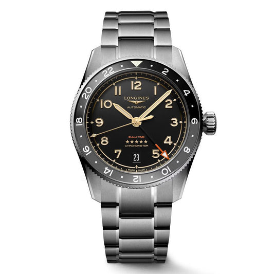Longines Spirit Zulu Time 39mm Anthrazit Automatik Titan Uhr L3.802.1.53.6