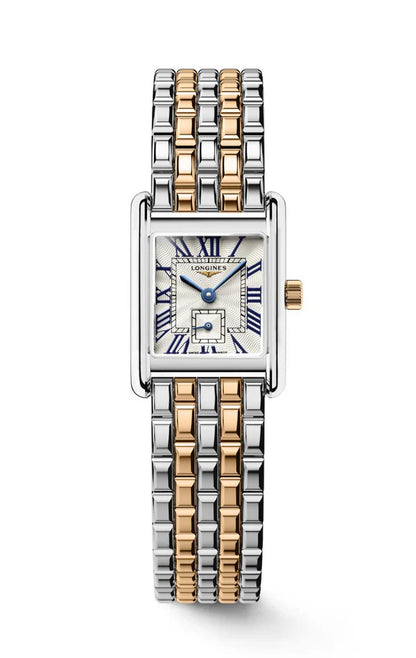 Longines Uhr Mini Dolcevita 21,50x29,00mm silber Quarz 18kt Gold Stahl L5.200.5.71.7