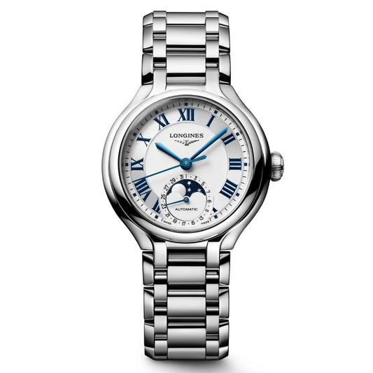 Longines Uhr Primaluna Mondphase 34mm silber Automatik Stahl L8.126.4.71.6