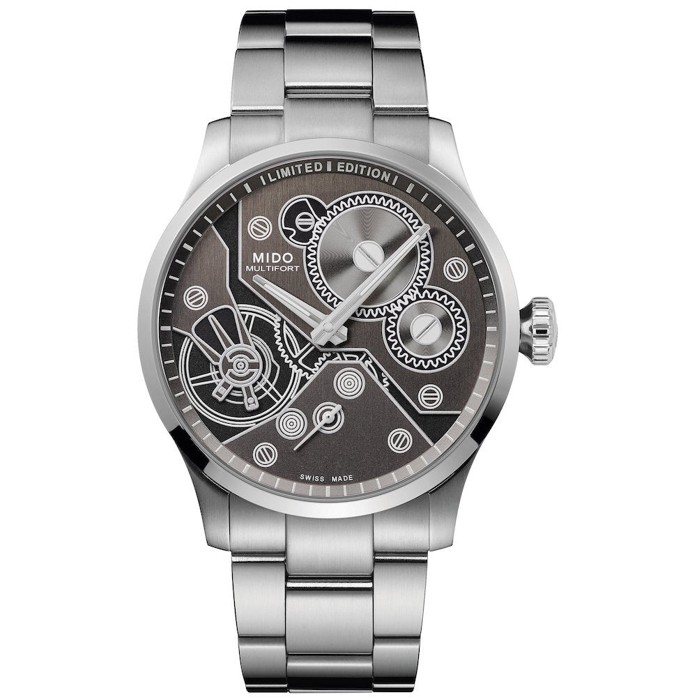 Mido Uhr Multifort Mechanical Limitierte Auflage 999 Stück 44mm anthrazit Handaufzug Stahl M038.605.11.060.00