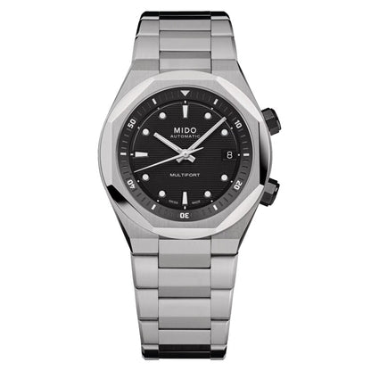 Mido Uhr Multifort 8 Two Crowns 38,4 x 40mm Schwarz Automatik Stahl M047.507.11.051.00