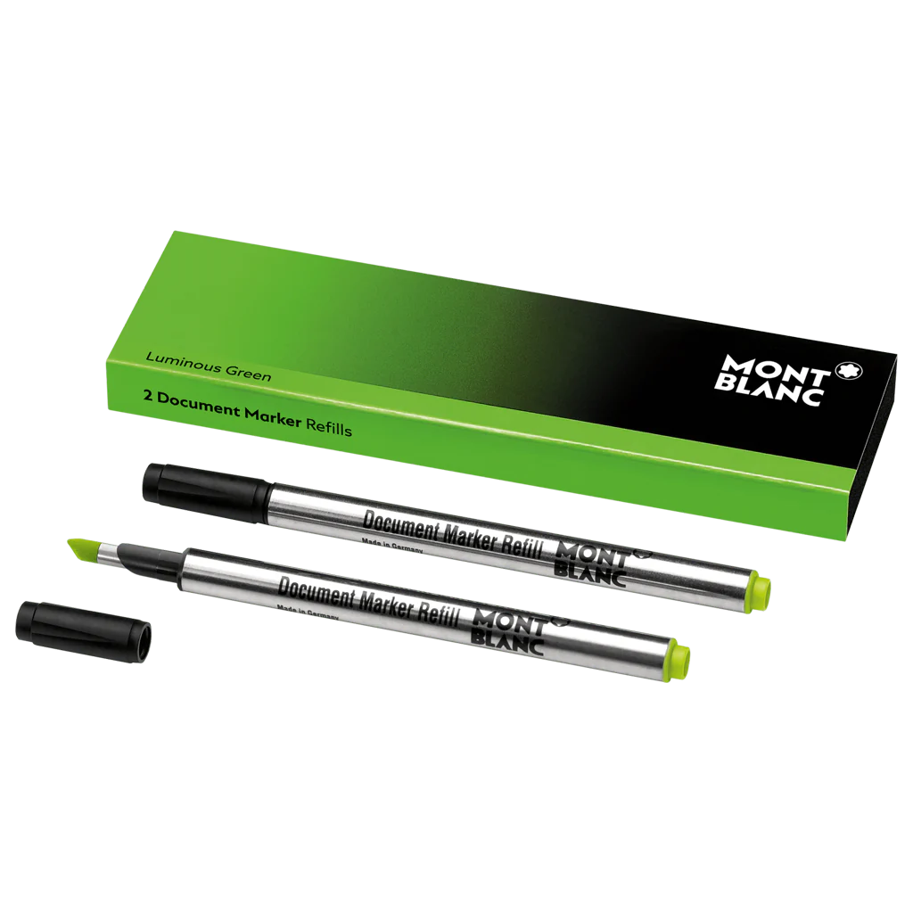 Montblanc 2 Nachfüllungen für Textmarker Luminous Green Dokumentenmarker 128253