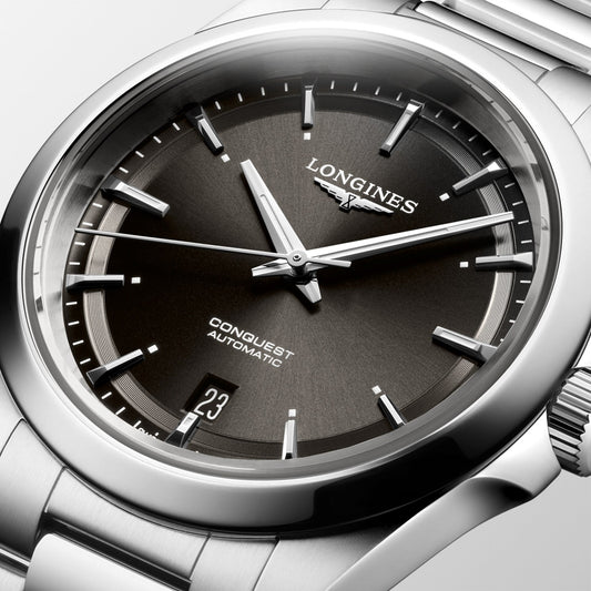 Longines Uhr Conquest 38mm schwarz Automatik Stahl L3.720.4.52.6