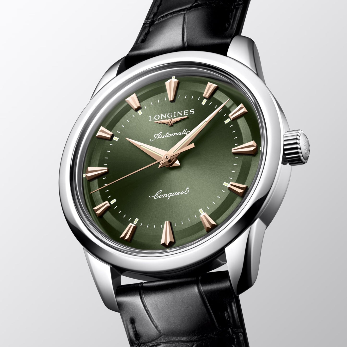 Longines Uhr Conquest Heritage 40mm grün Automatik Stahl L1.650.4.02.2