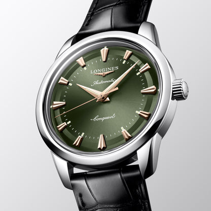 Longines Uhr Conquest Heritage 40mm grün Automatik Stahl L1.650.4.02.2
