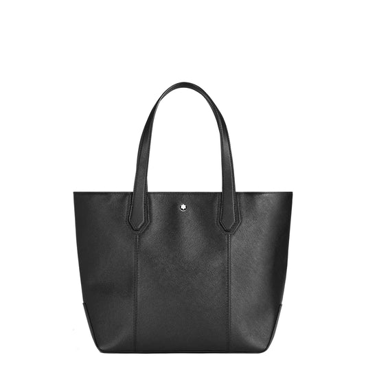 Montblanc borsa tote bag sartorial nero in pelle nera con finitura testurizzata e design strutturato elegante