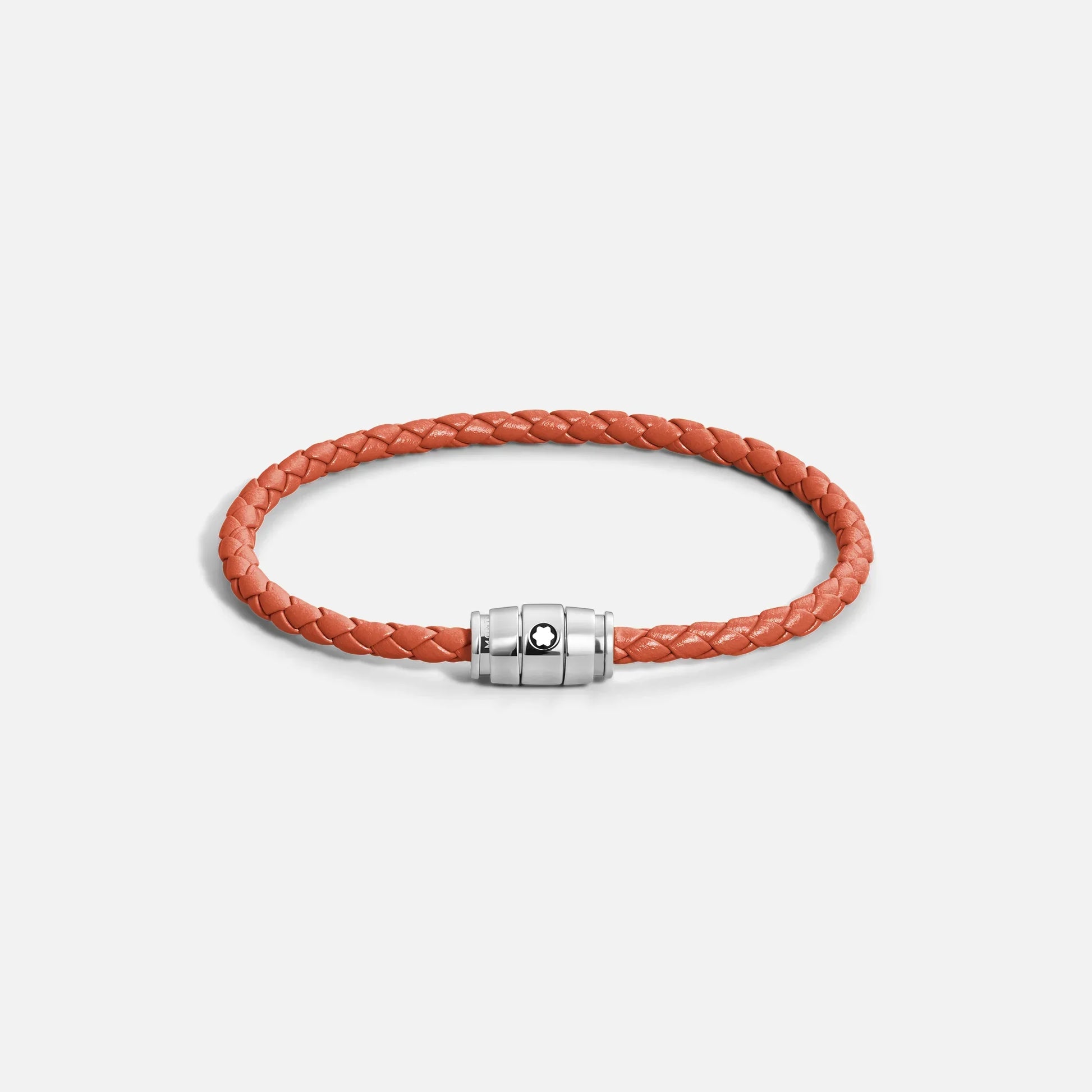 Montblanc bracciale in pelle meisterstück cayenne arancione con chiusura magnetica in acciaio e logo montblanc