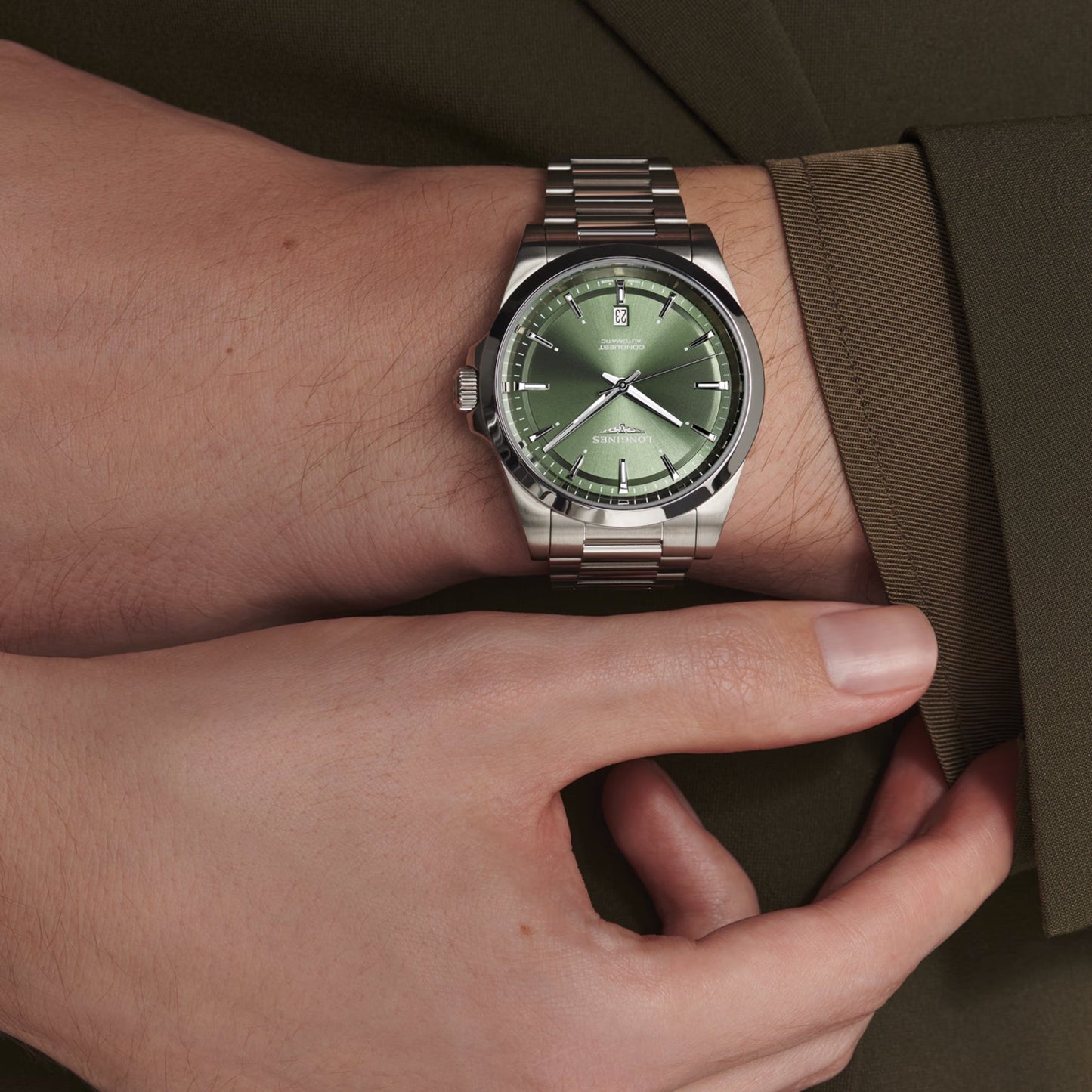 Longines Uhr Conquest 2023 41mm grün Stahl Automatik L3.830.4.02.6