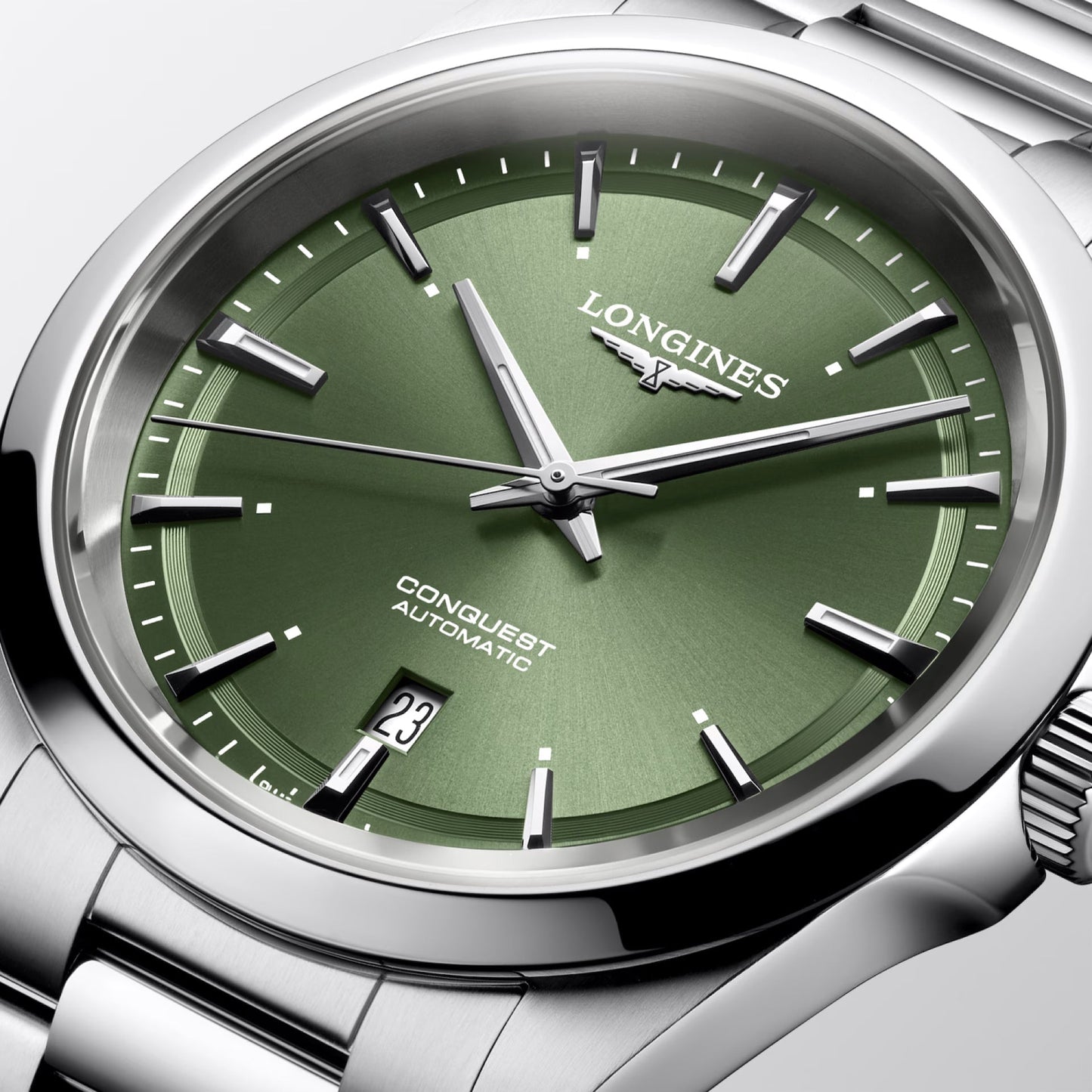 Longines Uhr Conquest 2023 41mm grün Stahl Automatik L3.830.4.02.6