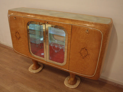 Mobile bar credenza vittorio dassi anni cinquanta con ante in vetro stile credenza mid-century moderna
