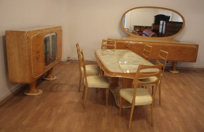Mobile bar credenza vittorio dassi anni 50 con credenza mid-century moderna e set vintage con buffet e specchio