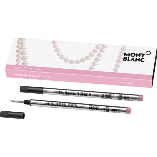 Montblanc refill piccoli per roller mozart ladies edition pearl medium in argento con dettagli rosa elegante