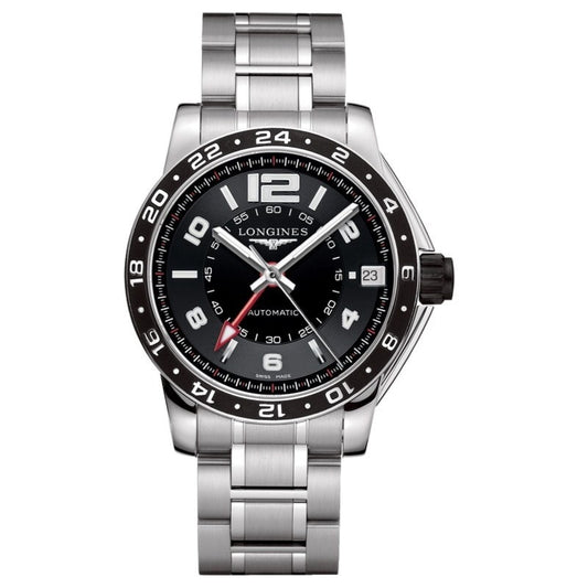 Longines Uhr Admiral GMT 42mm schwarz Automatik Stahl L3.668.4.56.6